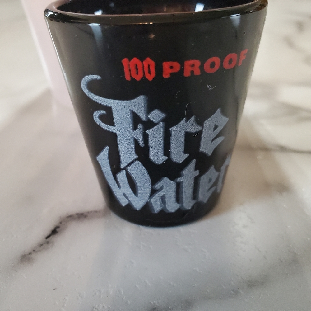 100 proof Fire Water Black Shot Glass